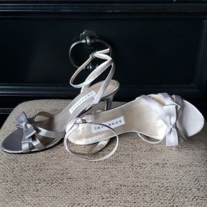 Caparros Silver Satin strappy Sandals Size 7